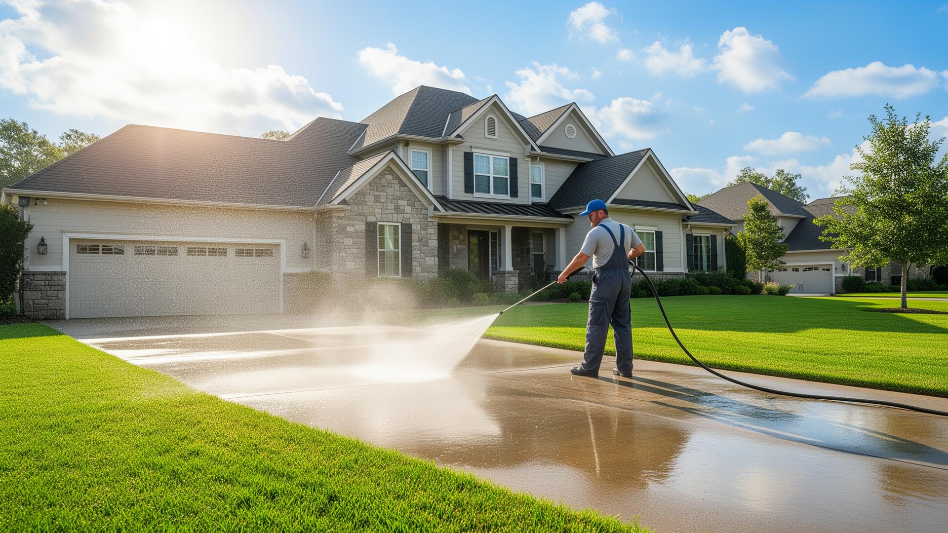 Hydroyard professional power washing a home